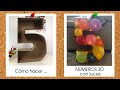 Número 3D gigante con cartón, luces y globos | Ideal para fiesta de cumpleaños | DIY Hazlo tu mismo