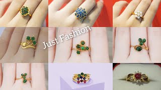 Latest Gold and Gemstone Ring Designs ||Designer Colour Stone Ring Designs In Gold ||Just Fashion