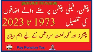 Detail of Pension increases from time-to-time 1973 to 2023 || Pay Pension Tax