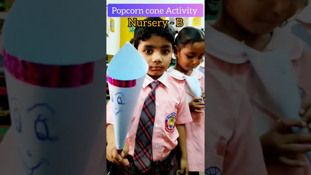 Popcorn cone Activity part-3 #thefoundationpublicschool #nurseryactivities #schoolactivites