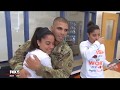 Soldier returns from Iraq to surprise twin sisters at Virginia high school