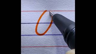 how to write Q capital letter orange colour pen | handwriting | learn print capital handwriting