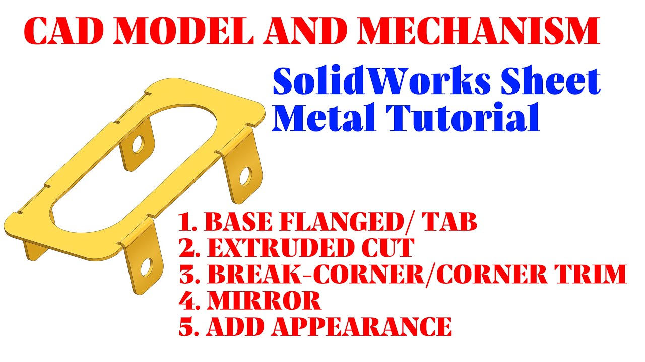 SolidWorks Sheet Metal Tutorial-Cover - YouTube
