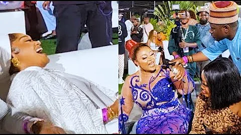 Mercy Aigbe Nearly fall off chair Laughing As Kenny Blaq Finish Her &Omoborty At K1 De Ultimate Show