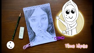 How to draw portrait ( time lapse )  كيف ترسم وجه