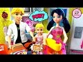 🐞 Marinette y Adrien cocinan Tortitas con su hija Emma - Juguetes de Cocina Barbie