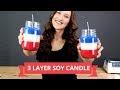 How to Make a Soy Candle With 3 Layers - Multi Layer Fourth of July Candle