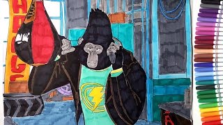 Sing Movie Johnny At His Dads Workshop Coloring Pages Speed Coloring Video For Kids