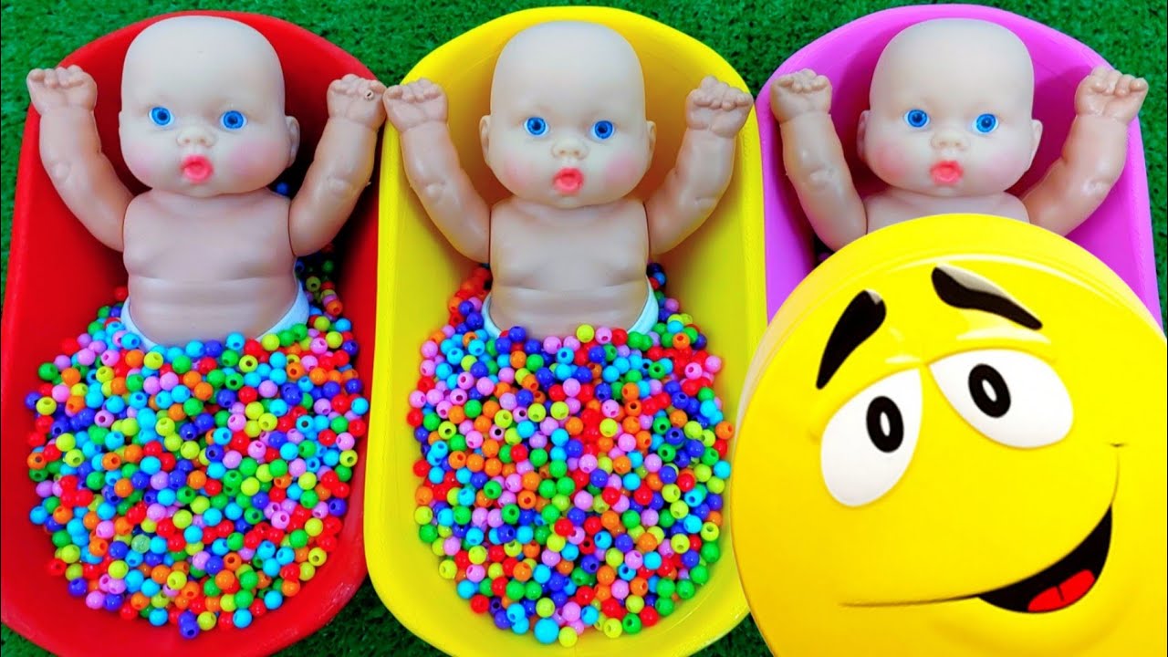 Full of 3 Rainbow BathTubs Candy with M&M's & Magic Slime Cutting Video