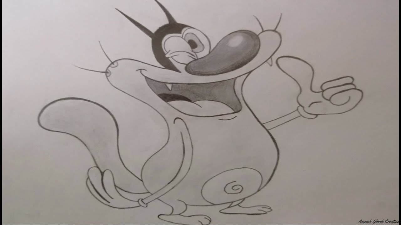 Victoria G - My drawing of Oggy from the show Oggy and the Cockroaches