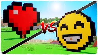 👉 Casa de 💖 CORAZÓN vs casa de 😄 EMOJIS - MINECRAFT