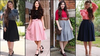 Top And Short Skirt Dress Set || Knee Length Skirt Outfit Ideas