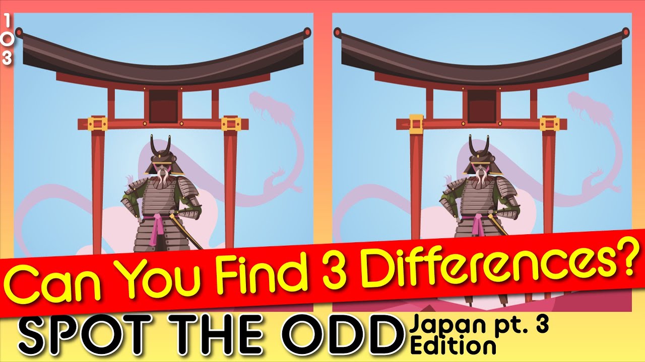 Japan 日本 Find 3 Differences Game 103 How good your eyes? Brain