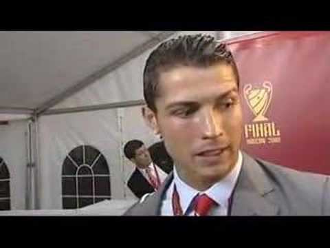 Ronaldo after winning the Champions League Finals 2007/2008