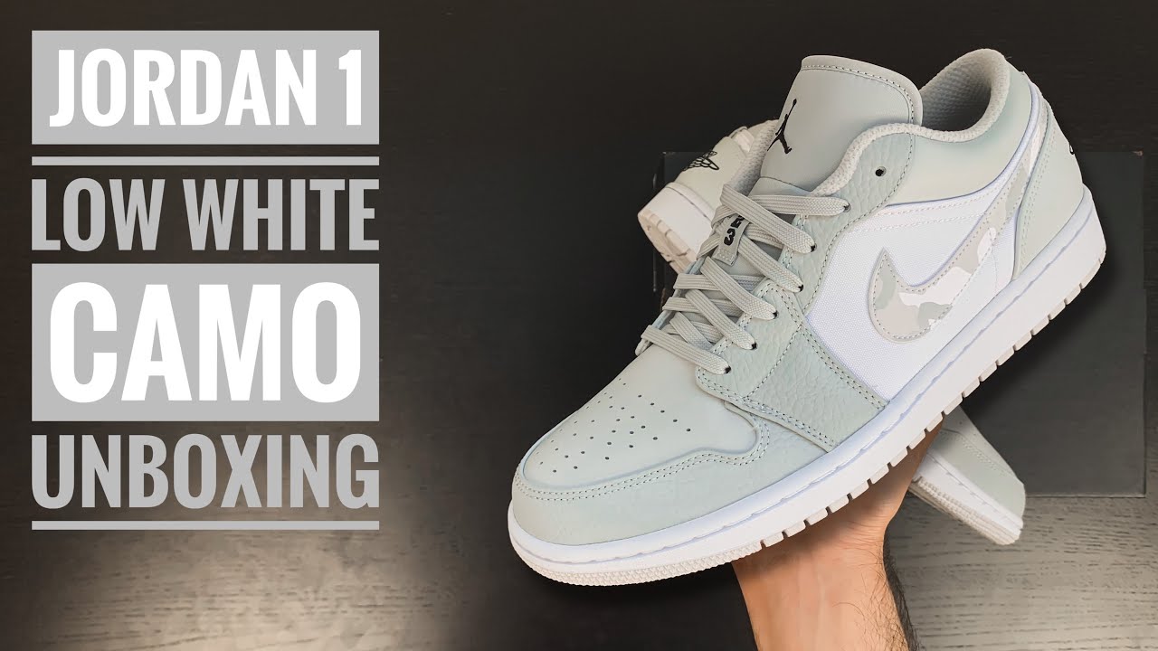 Jordan 1 Low White Camo Unboxing 4k Sneaker Therapy Youtube