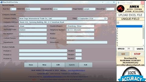 Blue World Technology Form Filling Auto Typer Software For Form Filling Projects