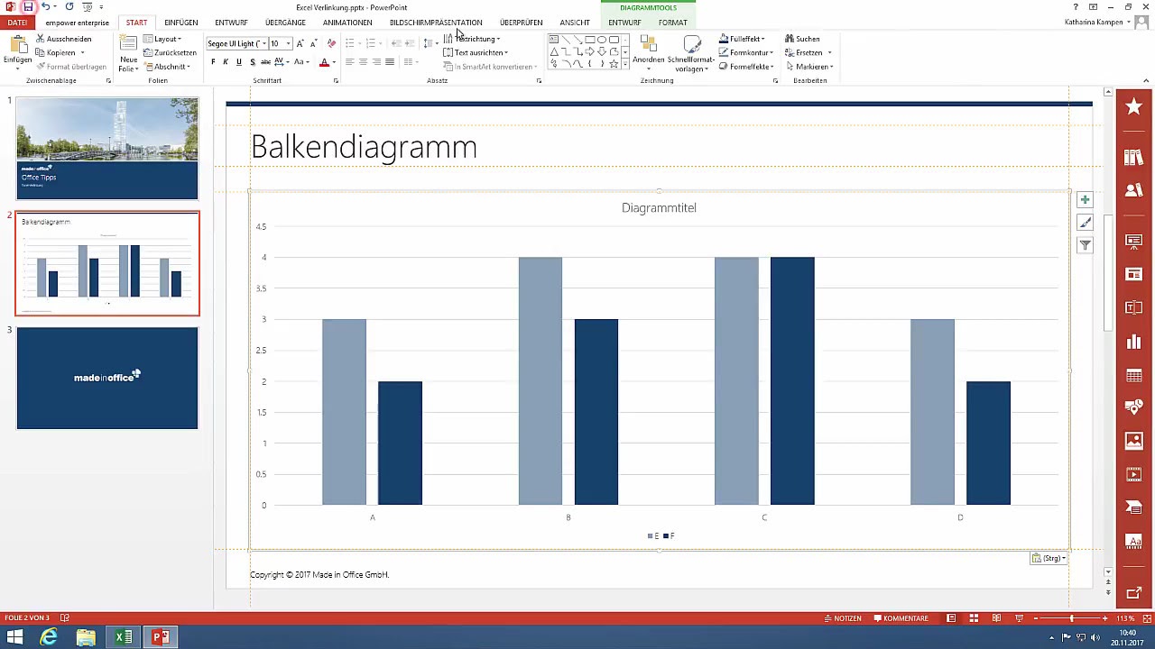 Create Powerpoint Chart From Excel Data