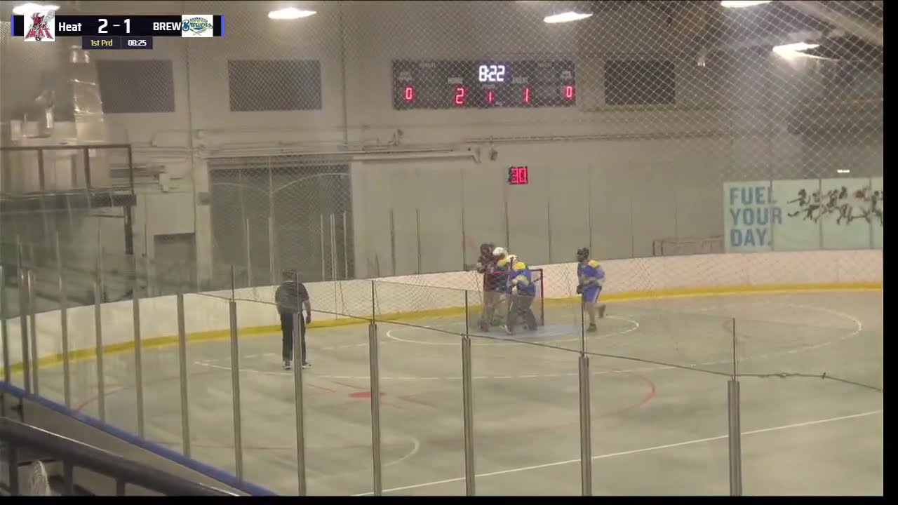 Saskatoon Brewers Erik Derksen stops Regina Heat breakaway in 1st period - PGLL Senior B