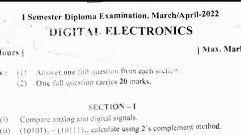 digital electronics question paper EC branch in Diploma Karnataka..!