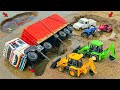 😱Tata Dumper, Tractor &amp; Pickup Accident! JCB 3DX Pulling Out All Vehicles| JCB Wala Video| ZR Toys