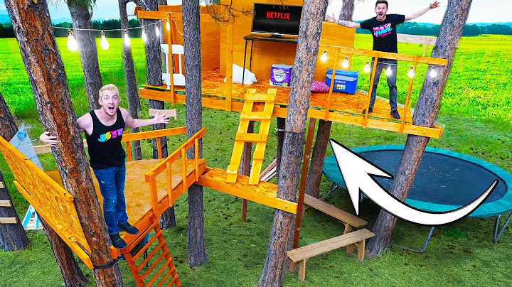 WE BUILT A BACKYARD TREE HOUSE MANSION!