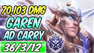 S  INSANE CARRY CLEAN DIAMOND GOD KING GAREN ADC Gameplay 96% K.P | Best Build & Runes | How to Play