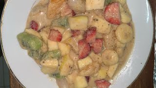 Cream fruit salad recipe | fruit chaat with cream | yummy chaat | fruit salat by aim life