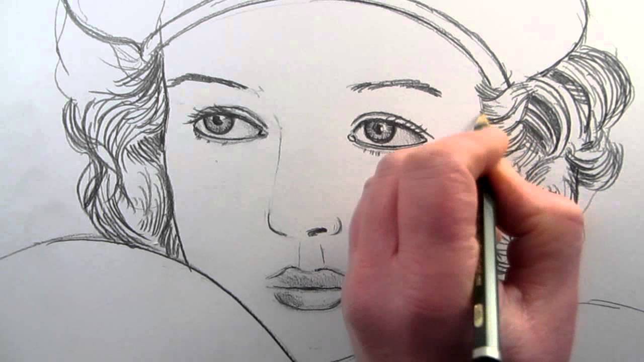How to Draw a Female Face: Side View - YouTube