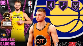 PINK DIAMOND DOMANTAS SABONIS GAMEPLAY!! THEY GAVE HIM HOF RANGE EXTENDER!! IS IT AN UPGRADE???