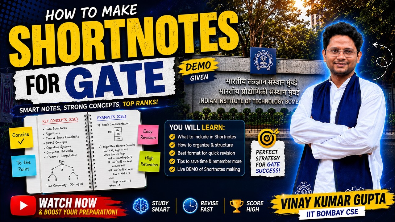 “How TOPPERS Make GATE Short Notes 🔥 (Real Demo)” - YouTube