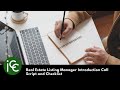 Real Estate Listing Manager Introduction Call Script and Checklist