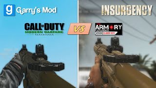 TFA MWR Weapons (GMod) vs The Armory Expanded Weapons (INS) - GMod & INS Weapons Mod Showcase