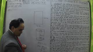 QUESTIONS BASED ON CYLINDER AND CONE SOLID GEOMETRY LECTURE   16   C  STEP BY STEP LEARNING PROFESSO
