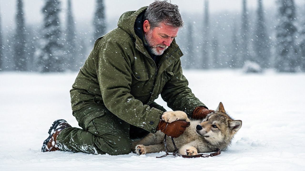 EL HOMBRE SALVÓ AL LOBO EN LA NIEVE... Y AÑOS DESPUÉS, ÉL VOLVIÓ PARA SALVAR A SU HIJA