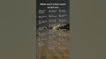 What each initial wants to tell you #initial #thoughts