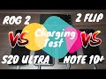 Battery Charge Test - Rog 2 vs S20 Ultra vs Note 10+ vs Z Flip