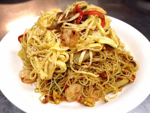 stir-fry-singapore-noodles-recipe-with-shrimps-and-bbq-porks-星洲炒米粉-by-cici-li