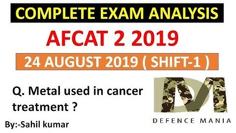 Afcat 2 2019 Exam 24 August shift 1 all Questions with answers