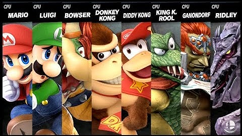Mario VS Luigi VS Bowser VS Donkey Kong VS Diddy Kong VS King K. Rool VS Ganondorf VS Ridley Smash