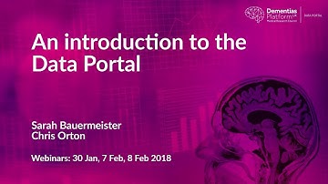 An introduction to the data portal