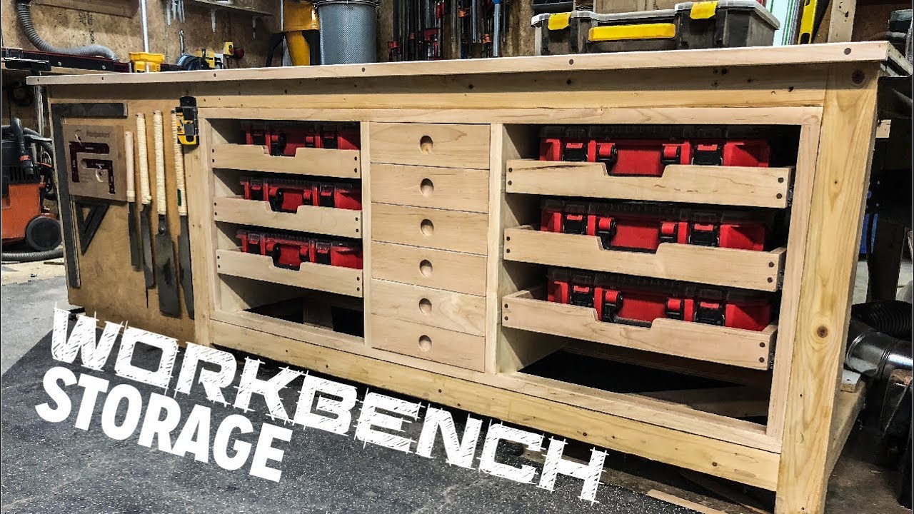 Ultimate Outfeed/Workbench Storage Build - YouTube