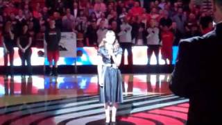 Hannah Lauren Wilson Portland Trail Blazers National Anthem 4-1-2011