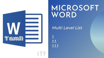How to Create a Multilevel List in MS WORD - Tamil