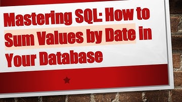 Mastering SQL: How to Sum Values by Date in Your Database