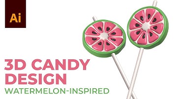 Watermelon-Inspired 3D Candy Design in Adobe Illustrator