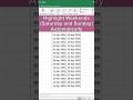 Highlight Weekends in Excel 😳 (Auto Trick)