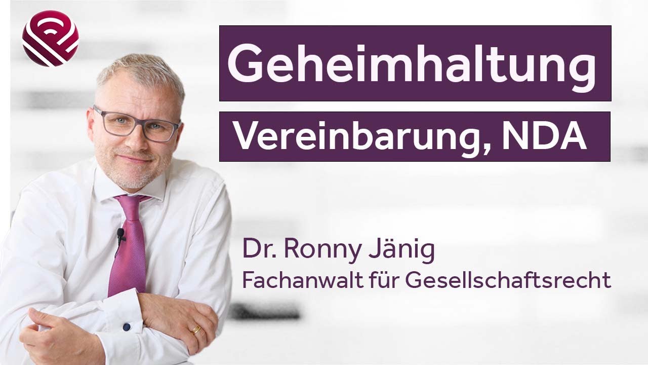 New Vertraulichkeitsvereinbarung NDA, Geheimhaltungsvereinbarung (ausführlich)
