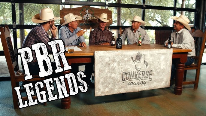 Professional Bull Riders bullfighters, from left, Cody Webster, Seth  "Shorty" Gorham and Frank Newsom prepare for the Last Cowboy  Standing event at Las Vegas Village in Las Vegas …