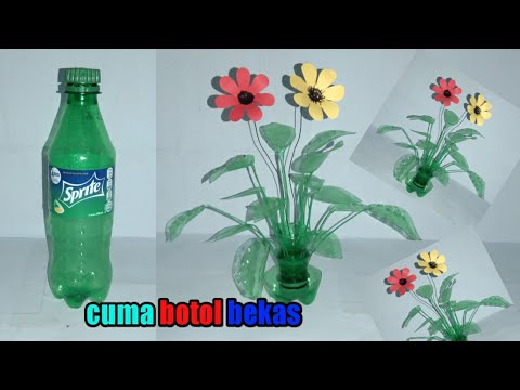 Cara membuat bunga dari  botol  plastik  bekas how to make 