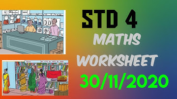 VICTERS channel std 4 Maths worksheet 30/11/2020